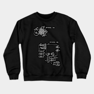 Driving and supporting means for high speed printing drum Vintage Patent Hand Drawing Crewneck Sweatshirt